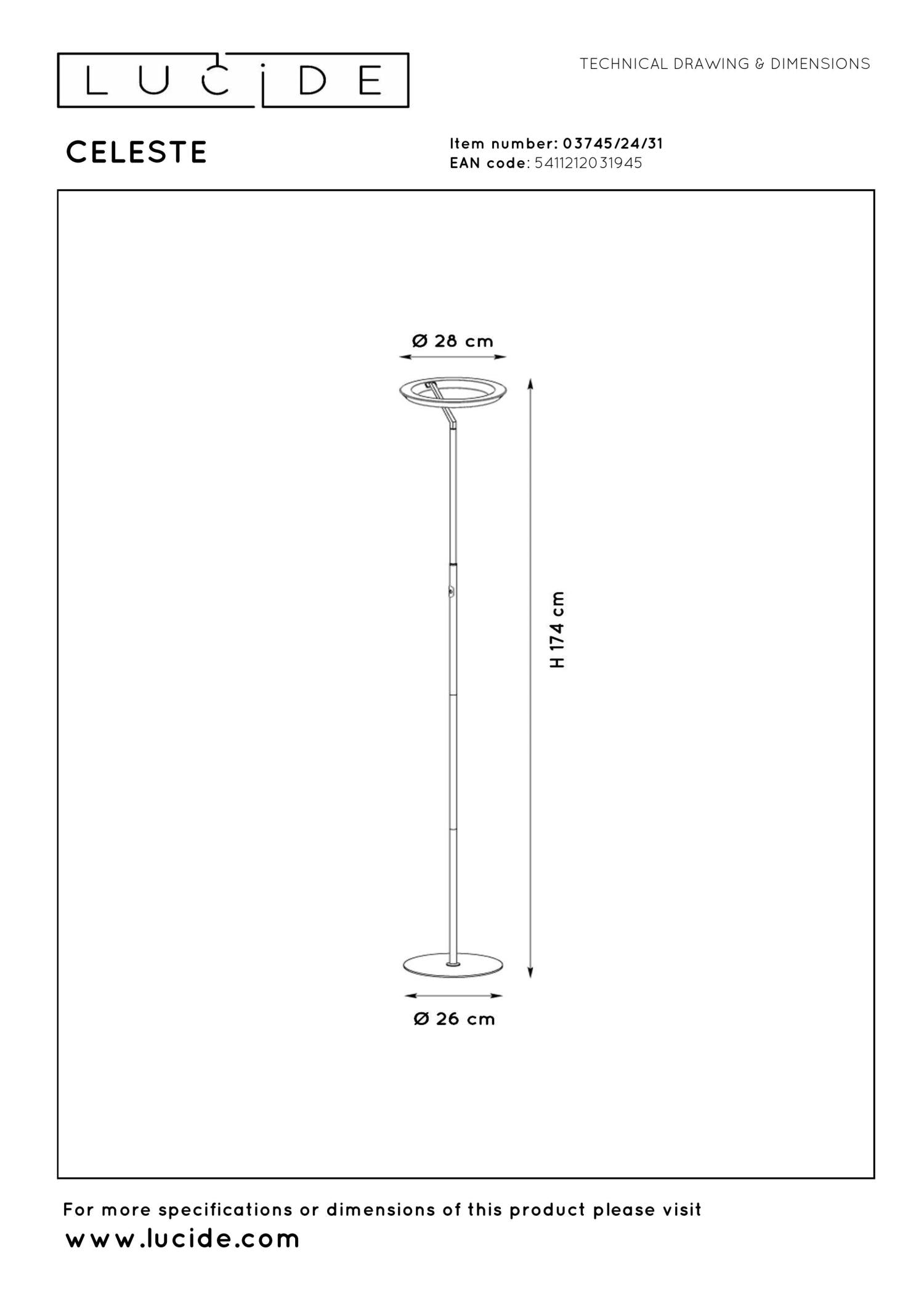 CELESTE - Floor lamp - Ø 28 cm - LED Dimmable - 1x21W 2700K - White