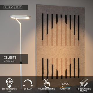 CELESTE - Floor lamp - Ø 28 cm - LED Dimmable - 1x21W 2700K - White