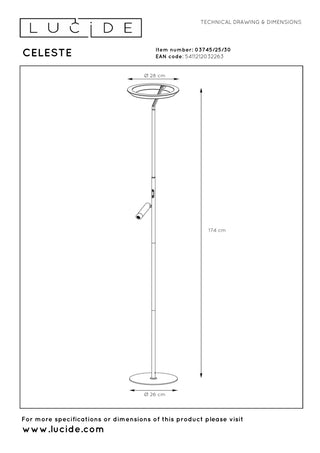 CELESTE - Vloerlamp - Ø 28 cm - LED Dimb. - 2700K - Zwart | Essential