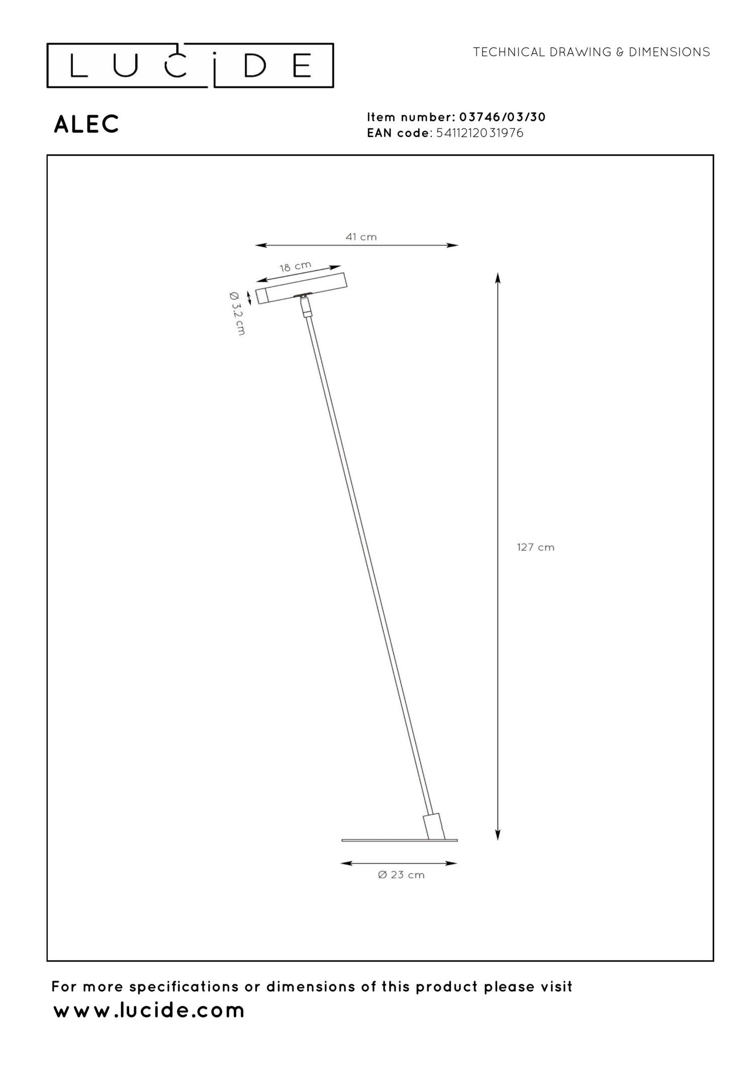 ALEC - Vloerlamp - LED 3 StepDim - G9 - 1x3W 2700K - Inclusief omwisselbare ringen - Zwart