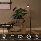 SKANSKA RECH - Oplaadbare Vloerlamp Binnen/Buiten - Accu/Batterij - Ø 23 cm - LED Dimb. - CCT - 1x3W 3000K/6000K - IP44 - Grijs ijzer