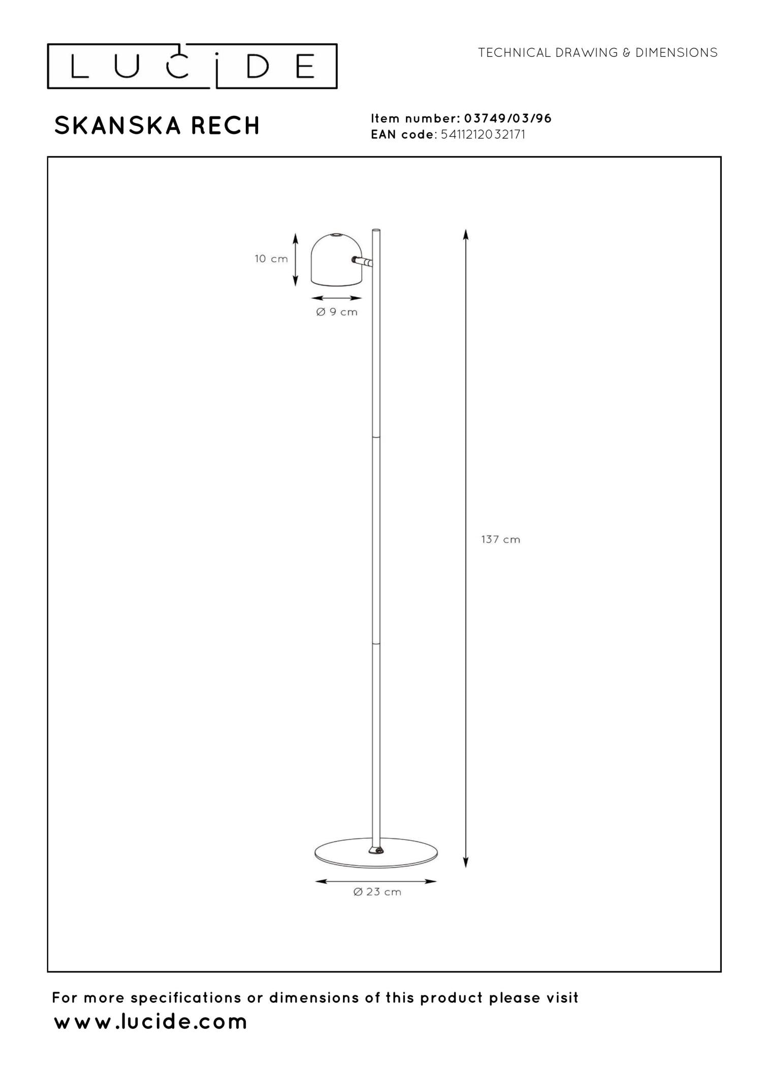 SKANSKA RECH - Oplaadbare Vloerlamp Binnen/Buiten - Accu/Batterij - Ø 23 cm - LED Dimb. - CCT - 1x3W 3000K/6000K - IP44 - Koffie