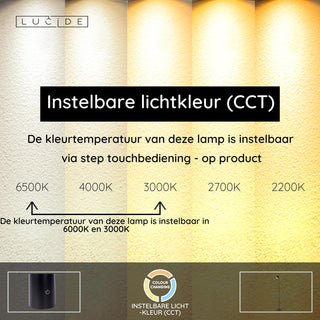 SKANSKA RECH - Oplaadbare Vloerlamp Binnen/Buiten - Accu/Batterij - Ø 23 cm - LED Dimb. - CCT - 1x3W 3000K/6000K - IP44 - Koffie