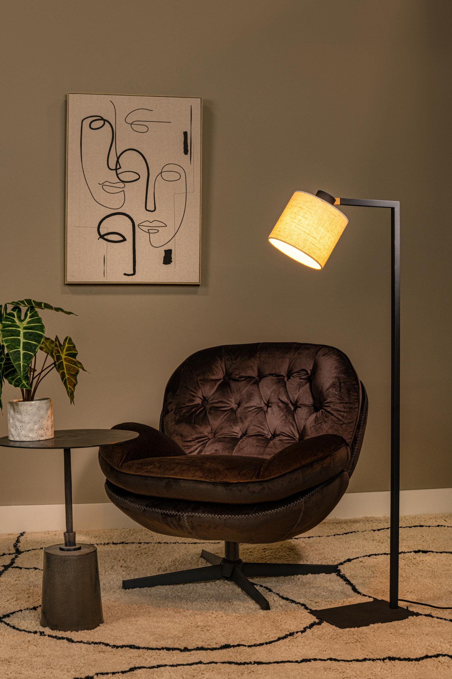 LESLEY - Lampadaire - 1xE27 - Noir