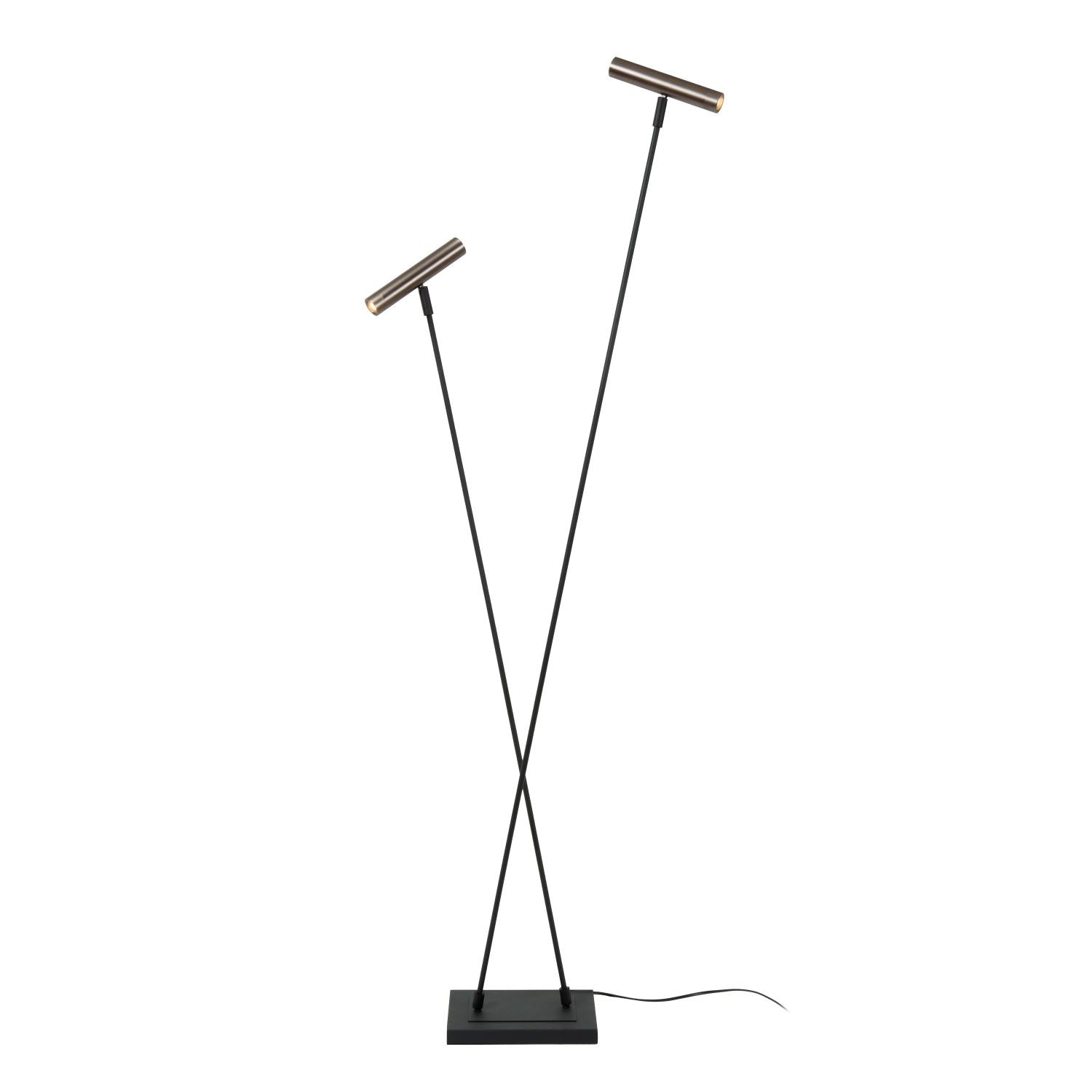 DUARTE - Lampadaire - 2xG9 - Fer gris | Vibes