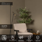 DUARTE - Lampadaire - 2xG9 - Fer gris | Vibes