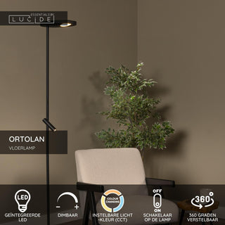 ORTOLAN - Floor lamp - LED Dimmable - CCT - 2700K/4000K - Black | Essential