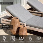 COLIN IP44 - Lampe de table rechargeable Intérieur/Extérieur - Batterie/Pile - LED 3 StepDim - 1x3W 3000K - IP44 - Naturel