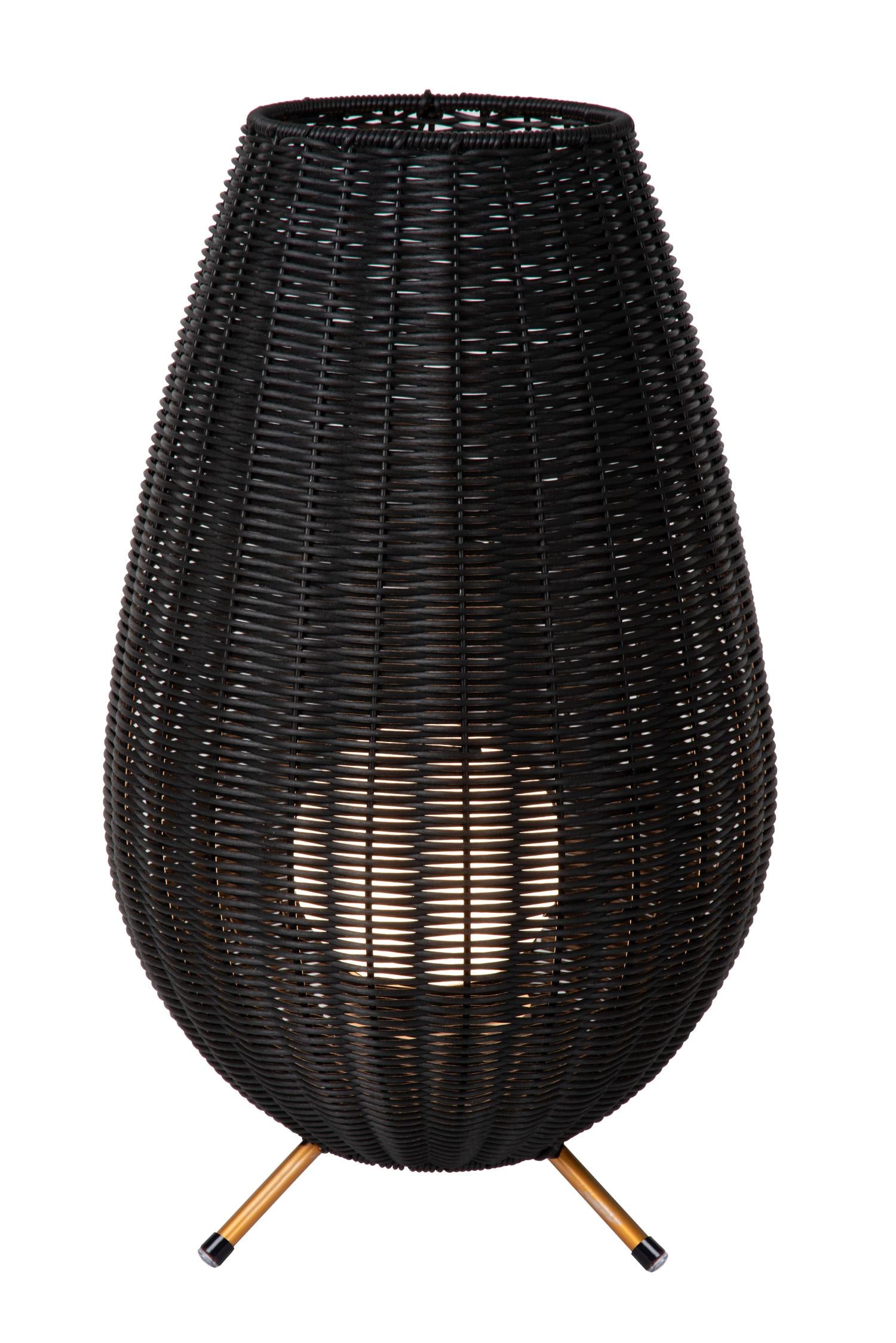 COLIN IP44 - Oplaadbare Tafellamp Binnen/Buiten - Accu/Batterij - LED 3 StepDim - 1x3W 3000K - IP44 - Zwart