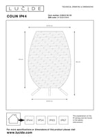 COLIN IP44 - Lampe de table rechargeable Intérieur/Extérieur - Batterie/Pile - LED 3 StepDim - 1x3W 3000K - IP44 - Noir