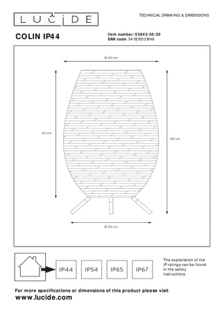 COLIN IP44 - Lampe de table rechargeable Intérieur/Extérieur - Batterie/Pile - LED 3 StepDim - 1x3W 3000K - IP44 - Noir