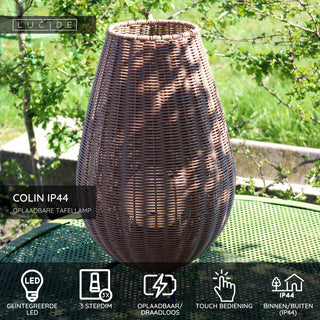 COLIN IP44 - Rechargeable table lamp Indoor/Outdoor - Battery - LED 3 StepDim - 1x3W 3000K - IP44 - Natural