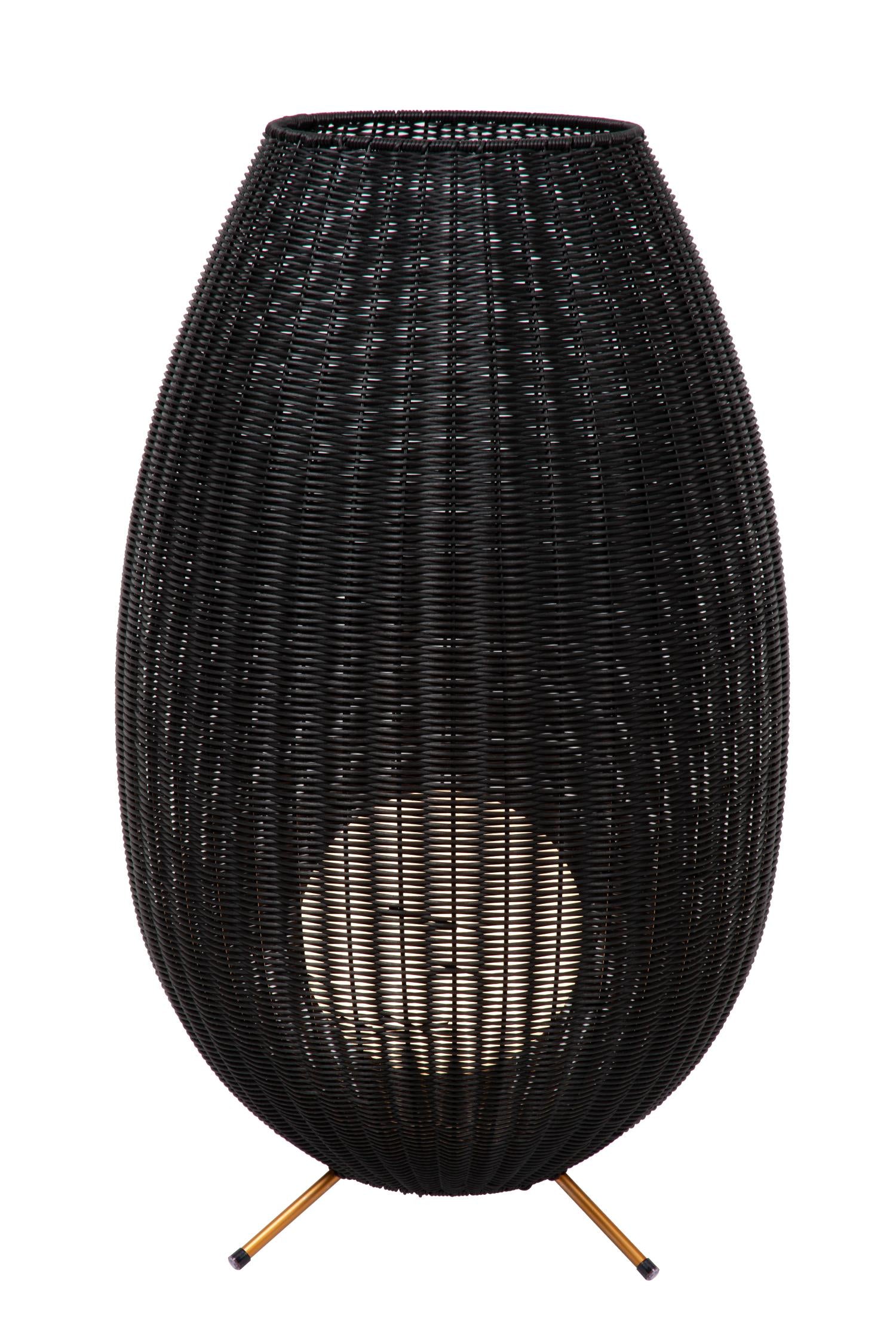 COLIN IP44 - Lampadaire rechargeable Intérieur/Extérieur - Batterie/Pile - LED 3 StepDim - 1x3W 3000K - IP44 - Noir