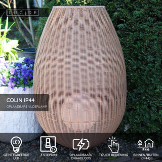 COLIN IP44 - Rechargeable floor lamp Indoor/Outdoor - Battery - LED 3 StepDim - 1x3W 3000K - IP44 - Natural