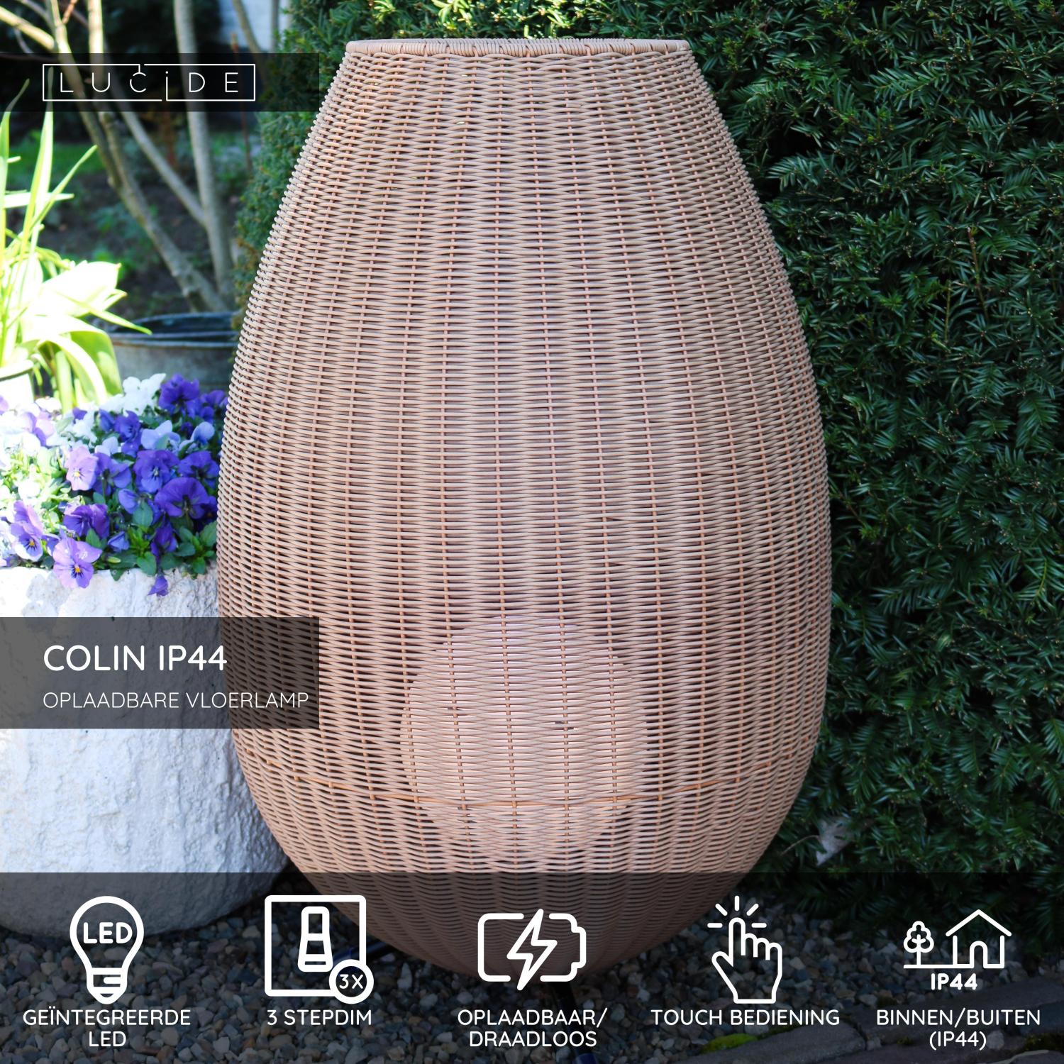 COLIN IP44 - Rechargeable floor lamp Indoor/Outdoor - Battery - LED 3 StepDim - 1x3W 3000K - IP44 - Natural