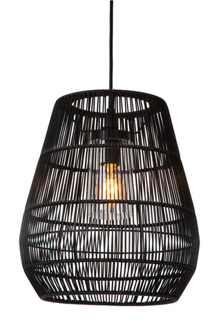NERIDA - Suspension Intérieur/Extérieur - Ø 35 cm - 1xE27 - IP44 - Adapté aux plafonds hauts - Noir