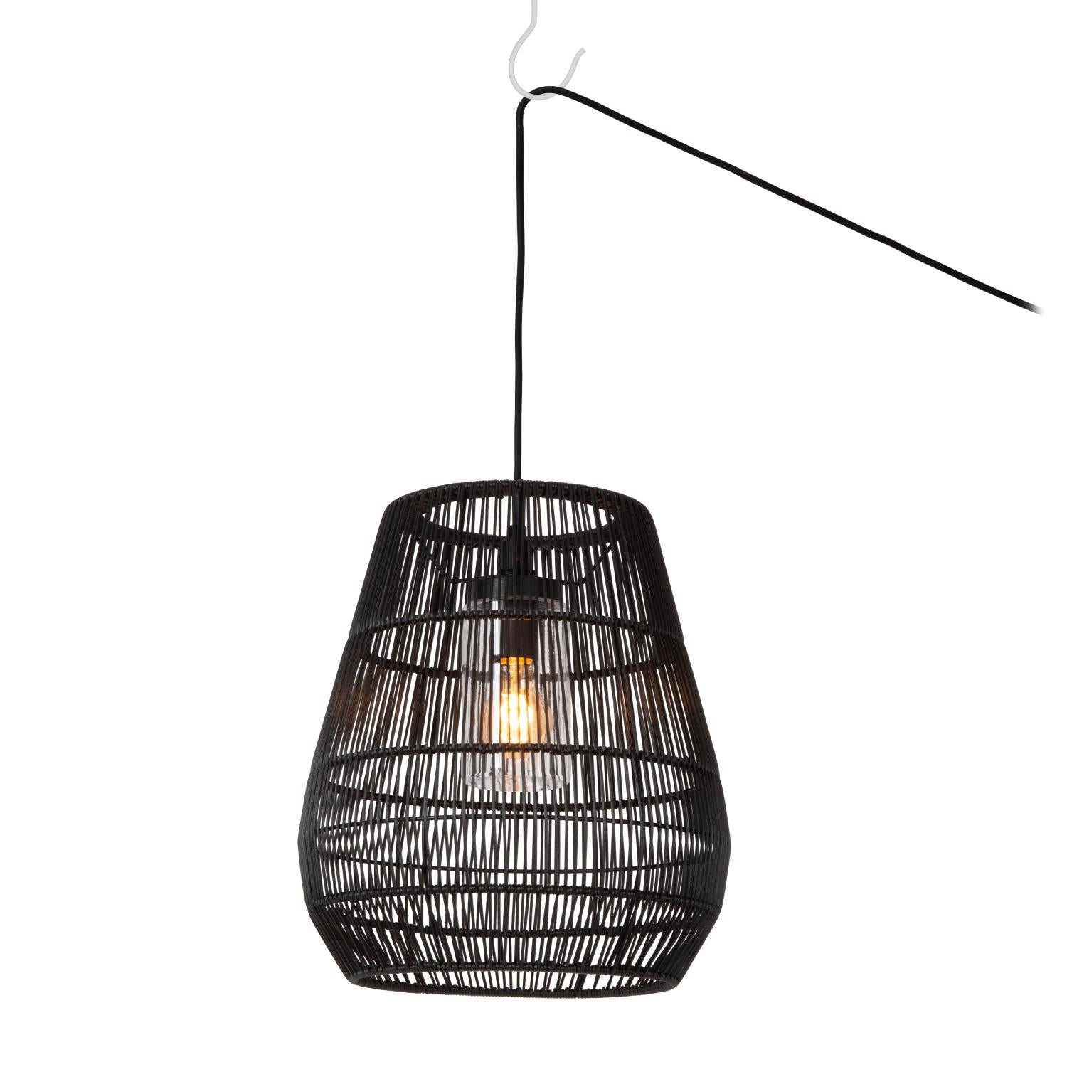 NERIDA - Suspension Intérieur/Extérieur - Ø 35 cm - 1xE27 - IP44 - Adapté aux plafonds hauts - Noir