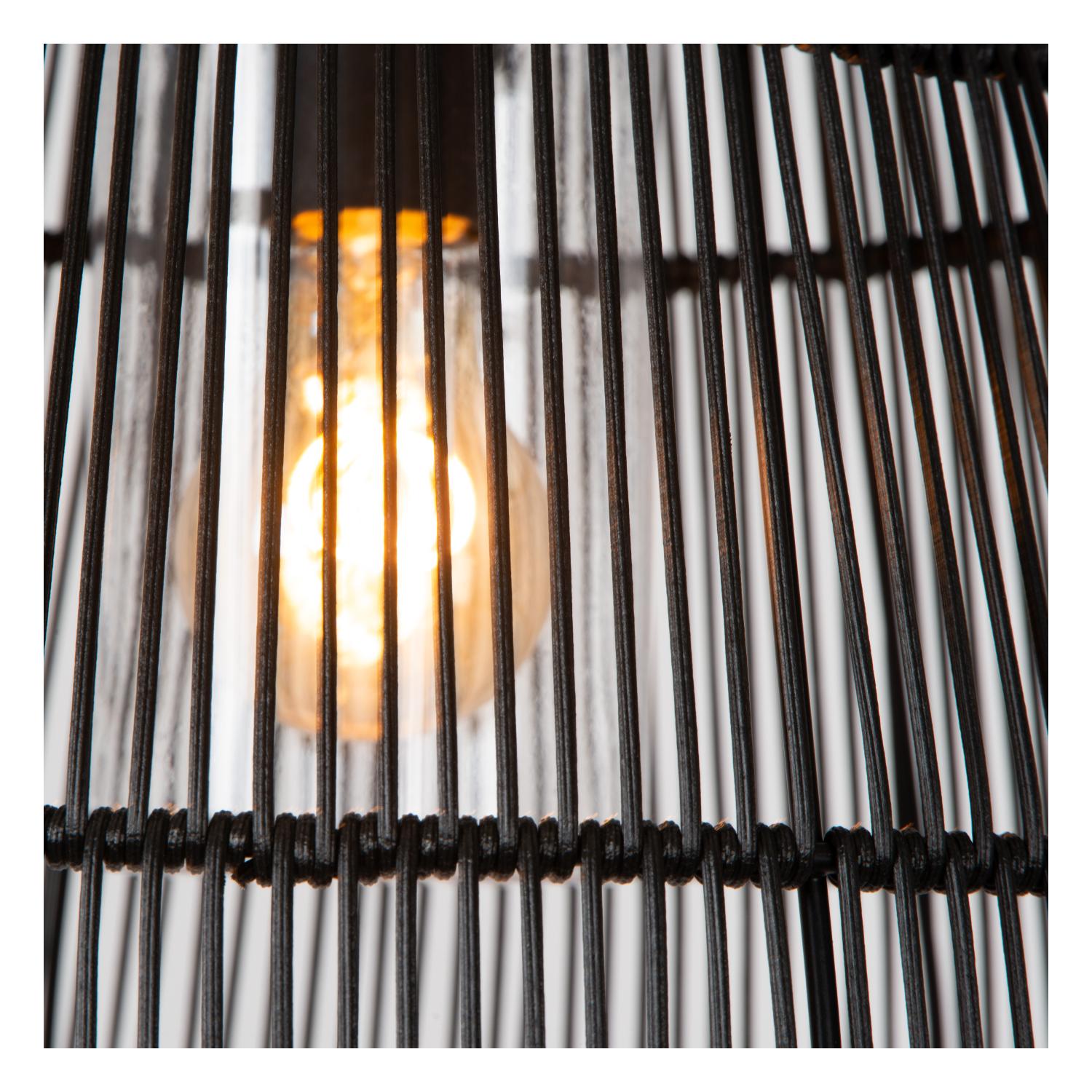NERIDA - Suspension Intérieur/Extérieur - Ø 35 cm - 1xE27 - IP44 - Adapté aux plafonds hauts - Noir