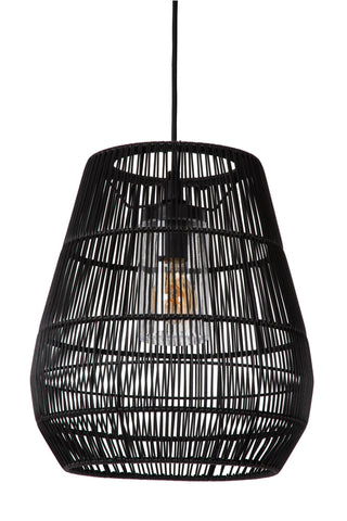 NERIDA - Suspension Intérieur/Extérieur - Ø 35 cm - 1xE27 - IP44 - Adapté aux plafonds hauts - Noir