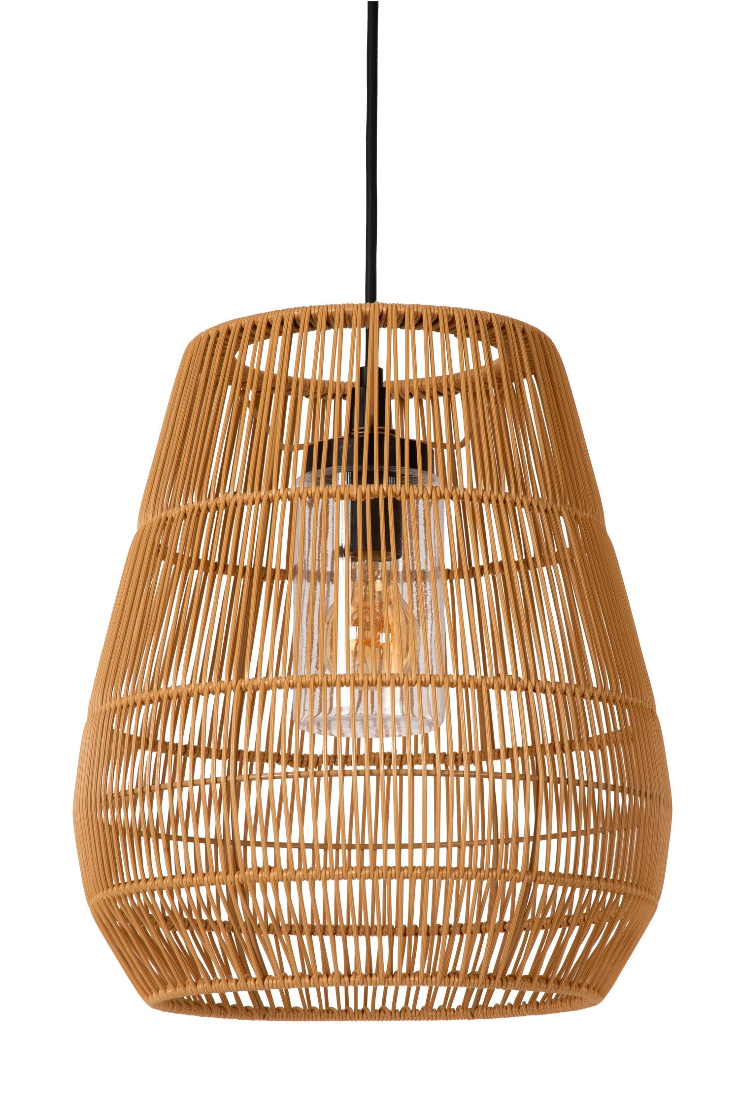 NERIDA - Hanglamp Binnen/Buiten - Ø 35 cm - 1xE27 - IP44 - Geschikt voor vide en hoge plafonds - Naturel