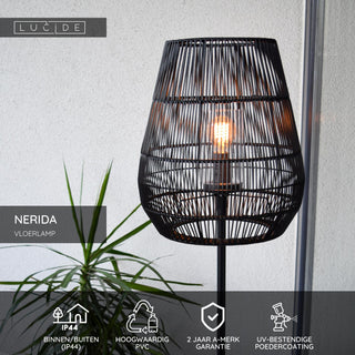 NERIDA - Lampadaire Intérieur/Extérieur - Ø 35 cm - 1xE27 - IP44 - Noir