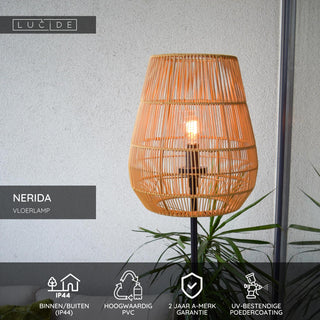NERIDA - Lampadaire Intérieur/Extérieur - Ø 35 cm - 1xE27 - IP44 - Naturel