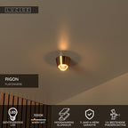 RIGON - Ceiling light - Ø 9 cm - LED - 1x7W 3000K - Matt Gold / Brass