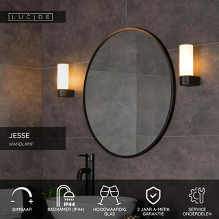 JESSE - Wandlamp Badkamer - 1xG9 - IP44 - Zwart