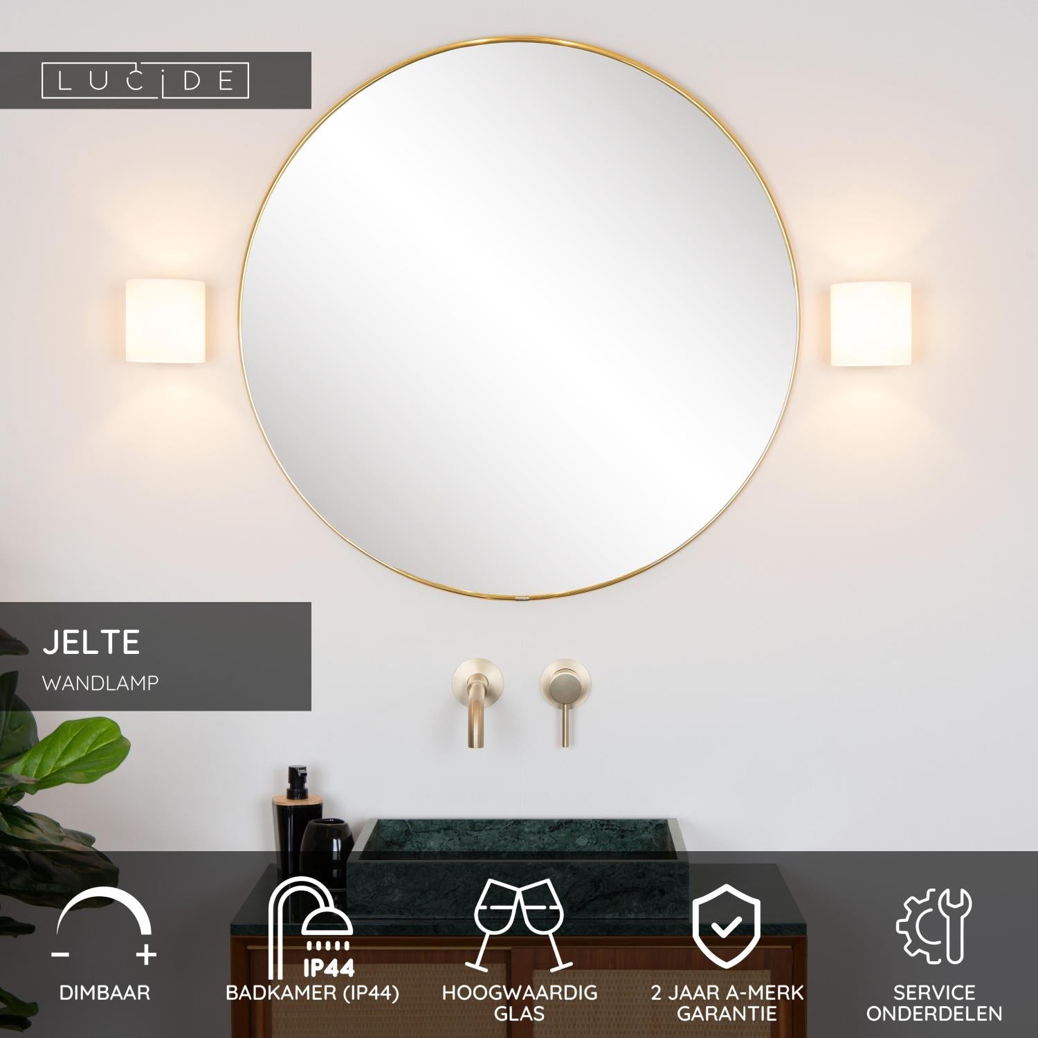 JELTE - Wandlamp Badkamer - 1xG9 - IP44 - Zwart