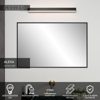 ALEXA - Wall light Bathroom - LED - 1x8W 2700K - IP44 - Black
