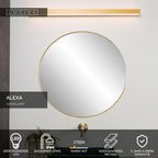 ALEXA - Wandlamp Badkamer - LED - 1x13W 2700K - IP44 - Mat Goud / Messing