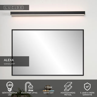 ALEXA - Wandlamp Badkamer - LED - 1x13W 2700K - IP44 - Zwart