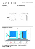 KORGIS - Wall light Bathroom - LED - 1x10W 3000K - IP44 - Transparent