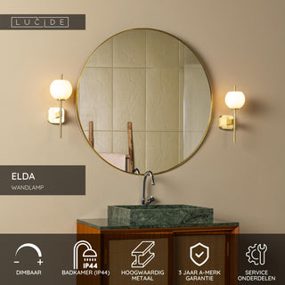 ELDA - Wandlamp Badkamer - 1xG9 - IP44 - Mat Goud / Messing