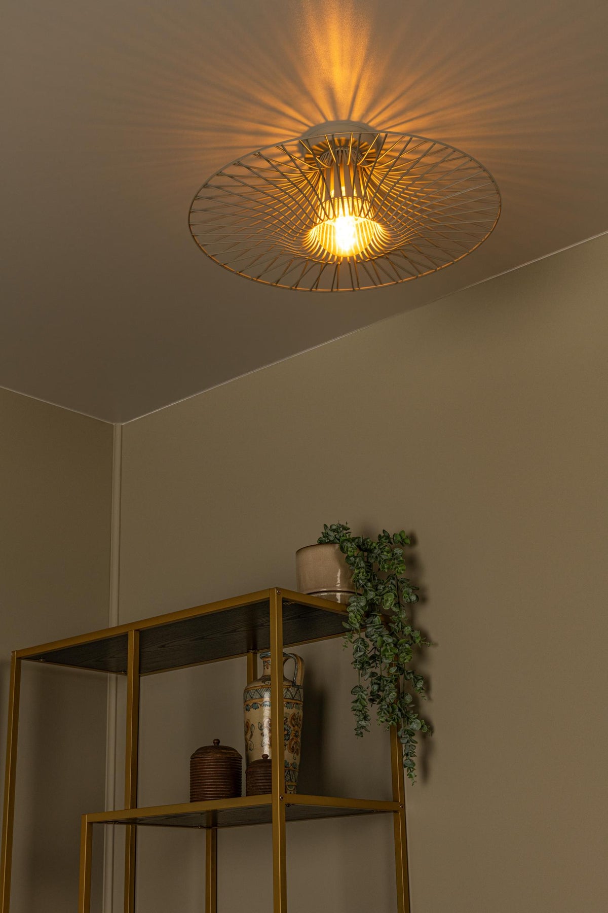 Lucide - ELLIS - Plafonnière - Ø 50 cm - 1xE27 - Taupe - IP20