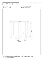 CHAYANNE - Hanglamp - 8xE14 - Zwart