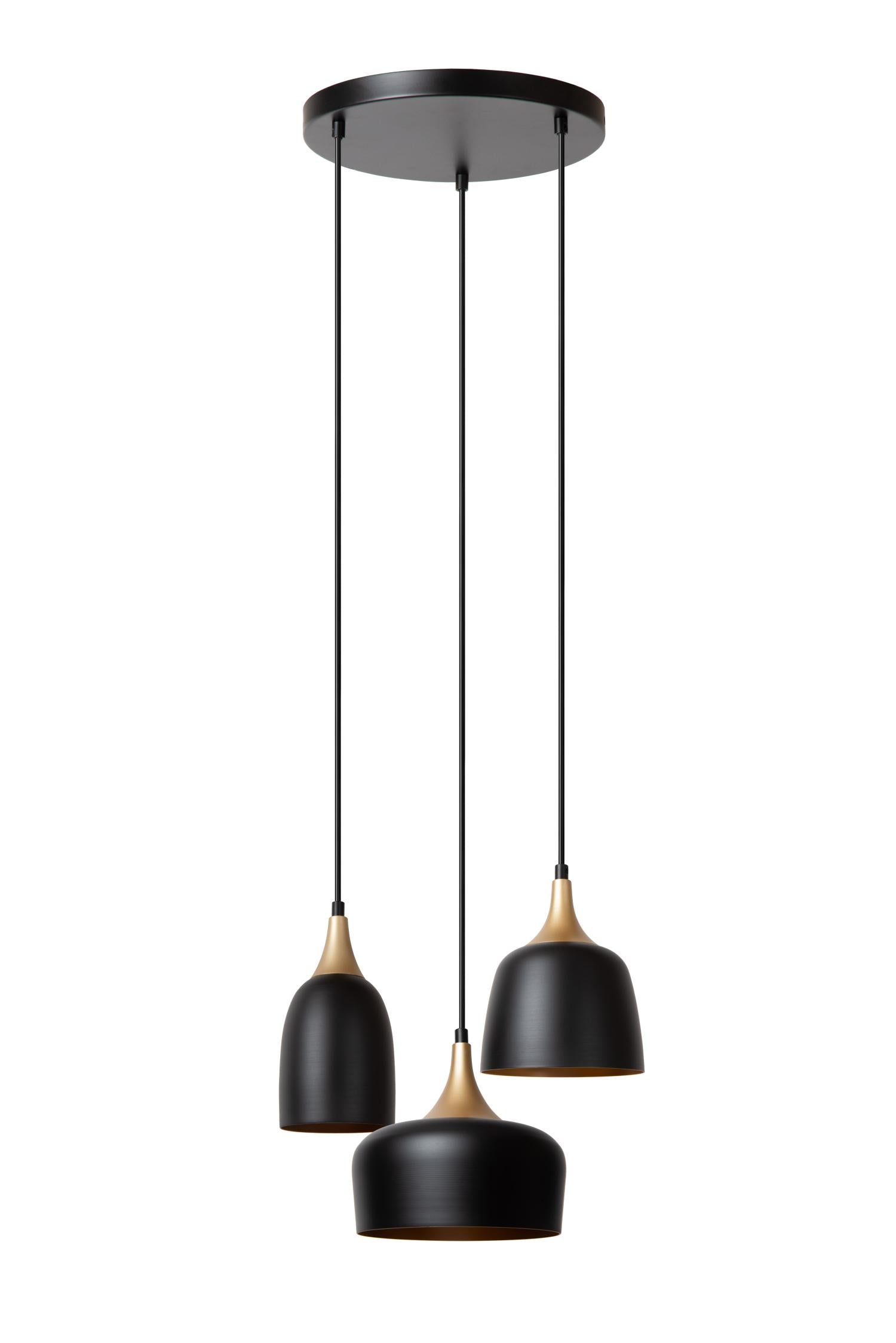 CHAYANNE - Hanglamp - Ø 30 cm - 3xE14 - Zwart