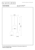 CHAYANNE - Hanglamp - Ø 30 cm - 3xE14 - Zwart