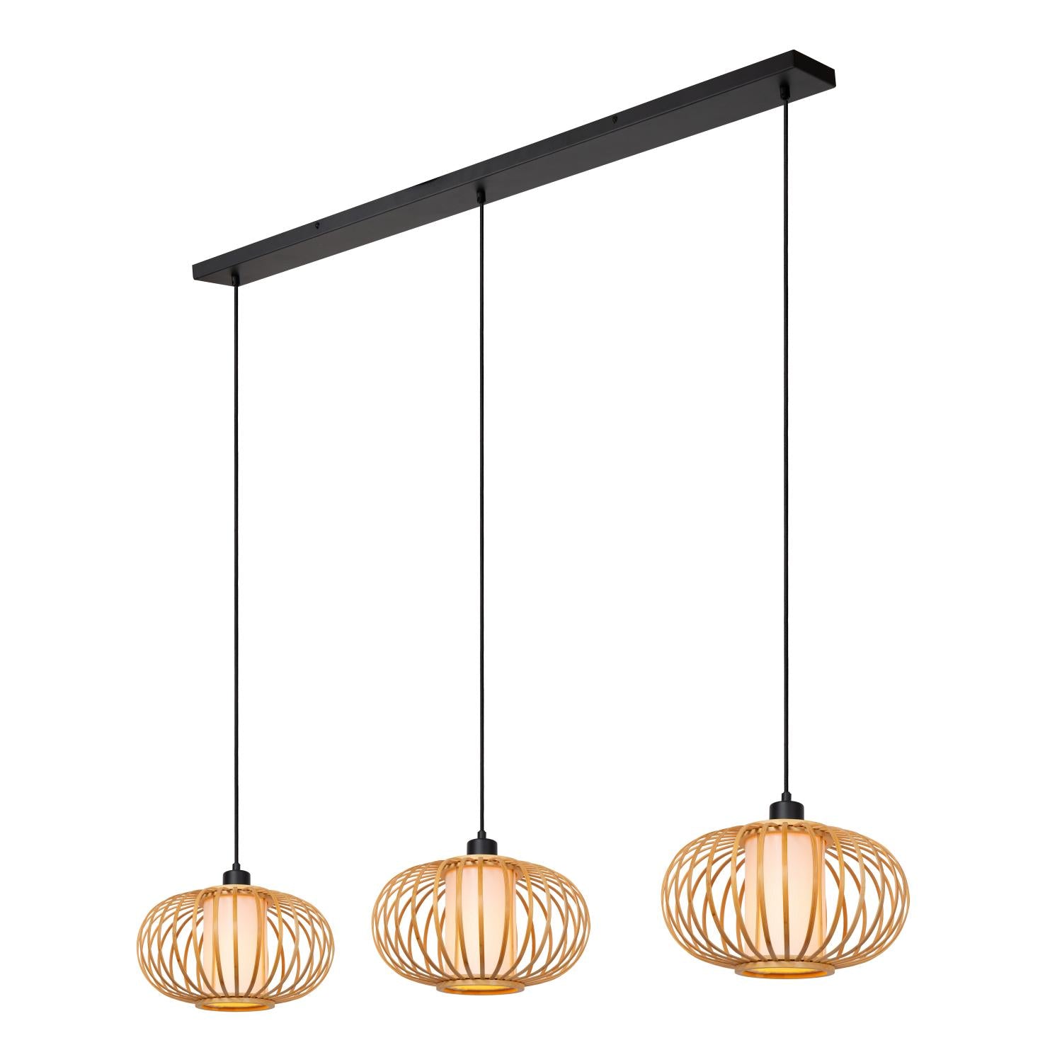 THULINE - Hanglamp - 3xE27 - Lichte houtlook | Essential