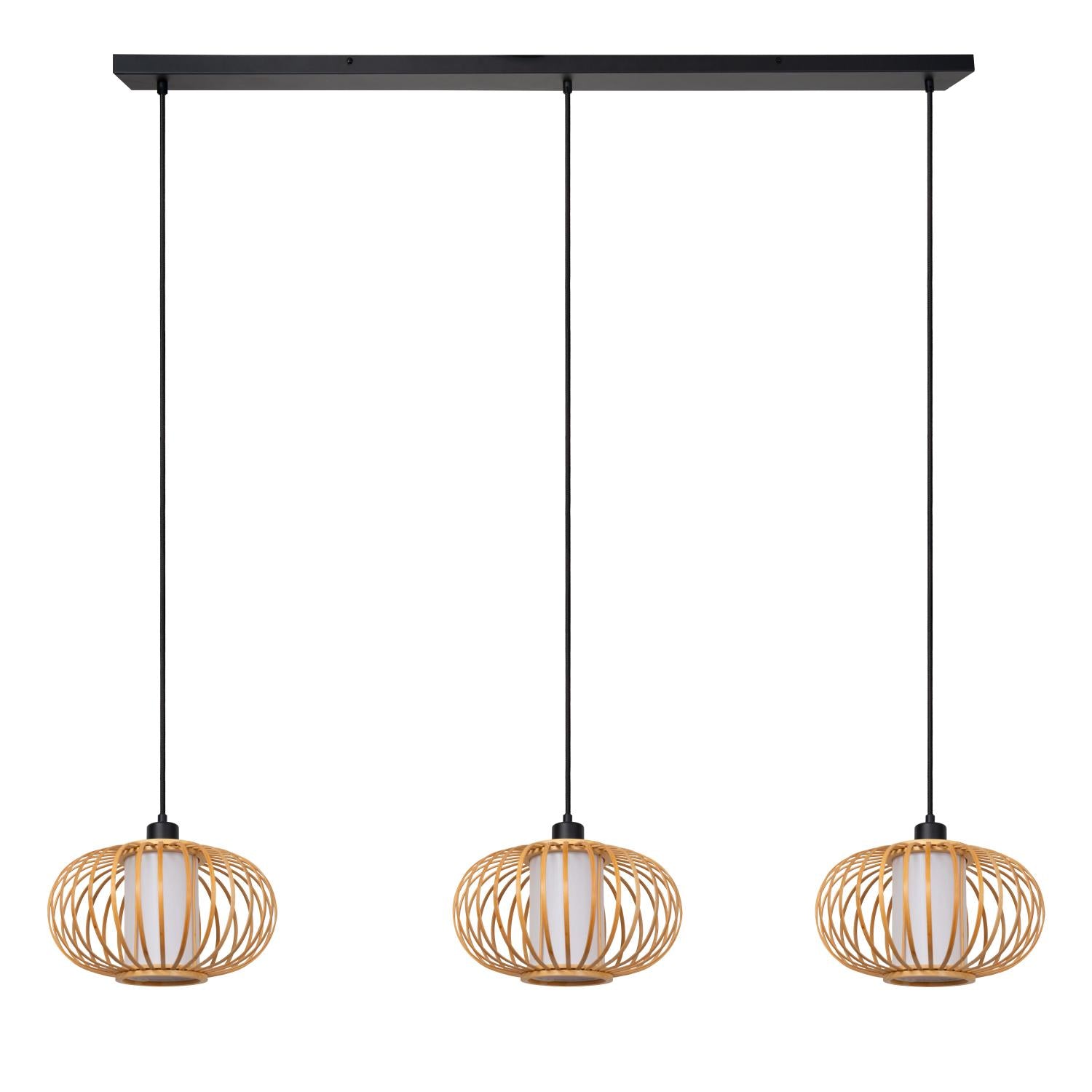 THULINE - Hanglamp - 3xE27 - Lichte houtlook | Essential