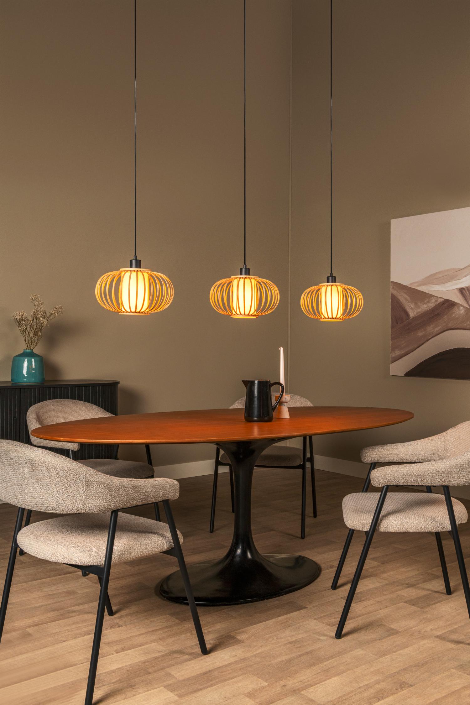 THULINE - Hanglamp - 3xE27 - Lichte houtlook | Essential
