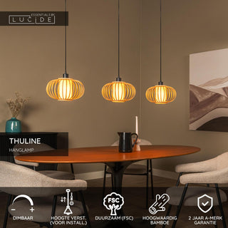 THULINE - Hanglamp - 3xE27 - Lichte houtlook | Essential