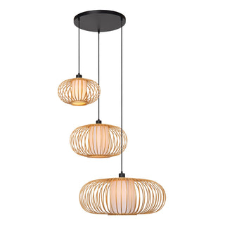 THULINE - Hanglamp - 3xE27 - Lichte houtlook | Essential