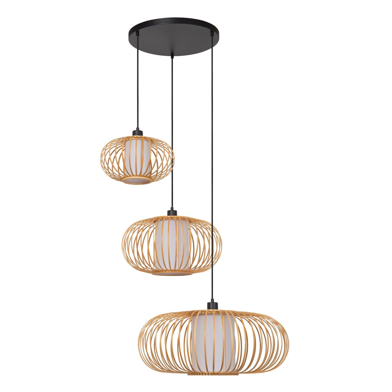 THULINE - Hanglamp - 3xE27 - Lichte houtlook | Essential