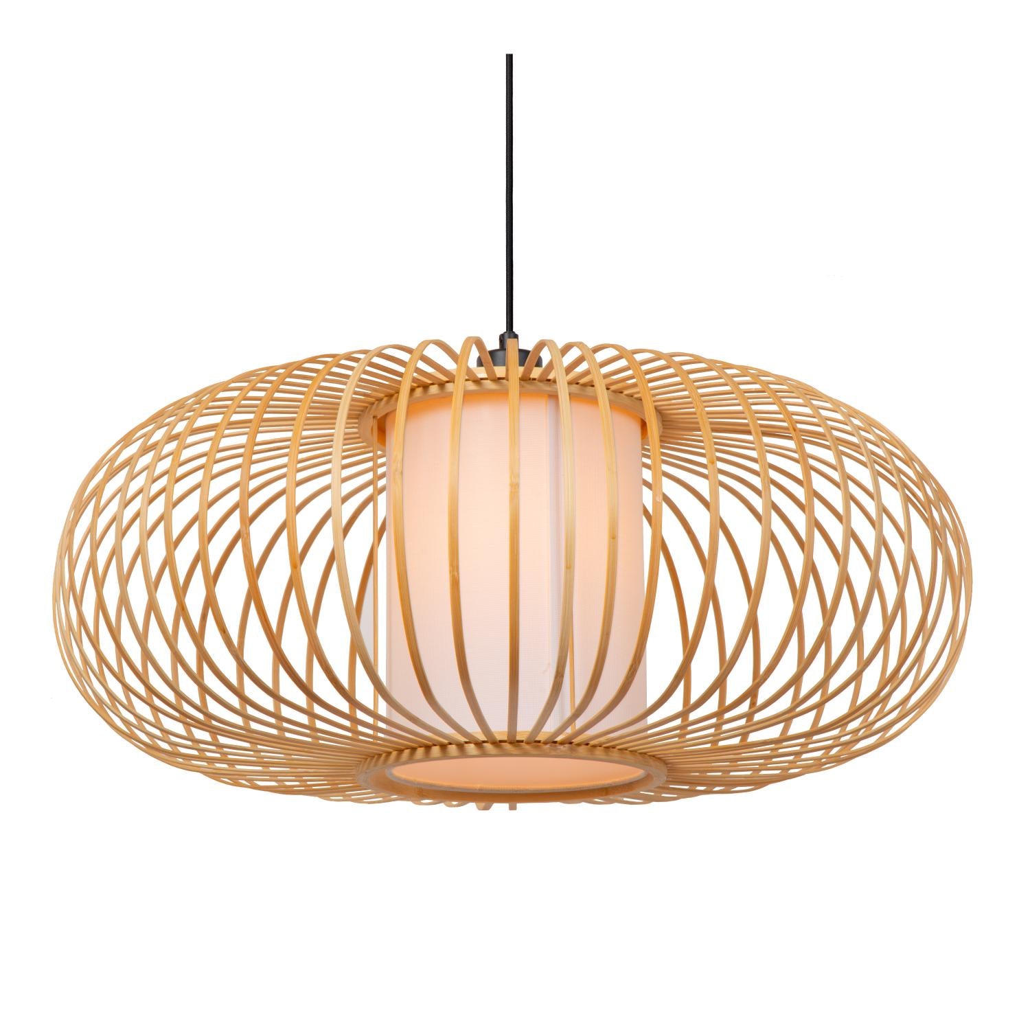 THULINE - Suspension - Ø 60 cm - 1xE27 - Aspect bois clair | Essential