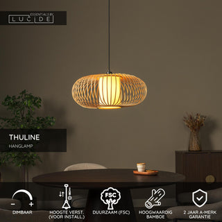 THULINE - Suspension - Ø 60 cm - 1xE27 - Aspect bois clair | Essential