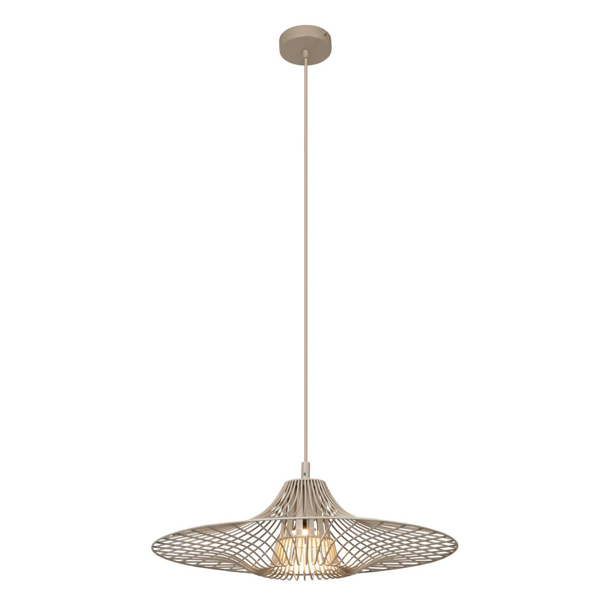 Lucide - ELLIS - Hanglamp - Ø 50 cm - 1xE27 - Taupe - IP20