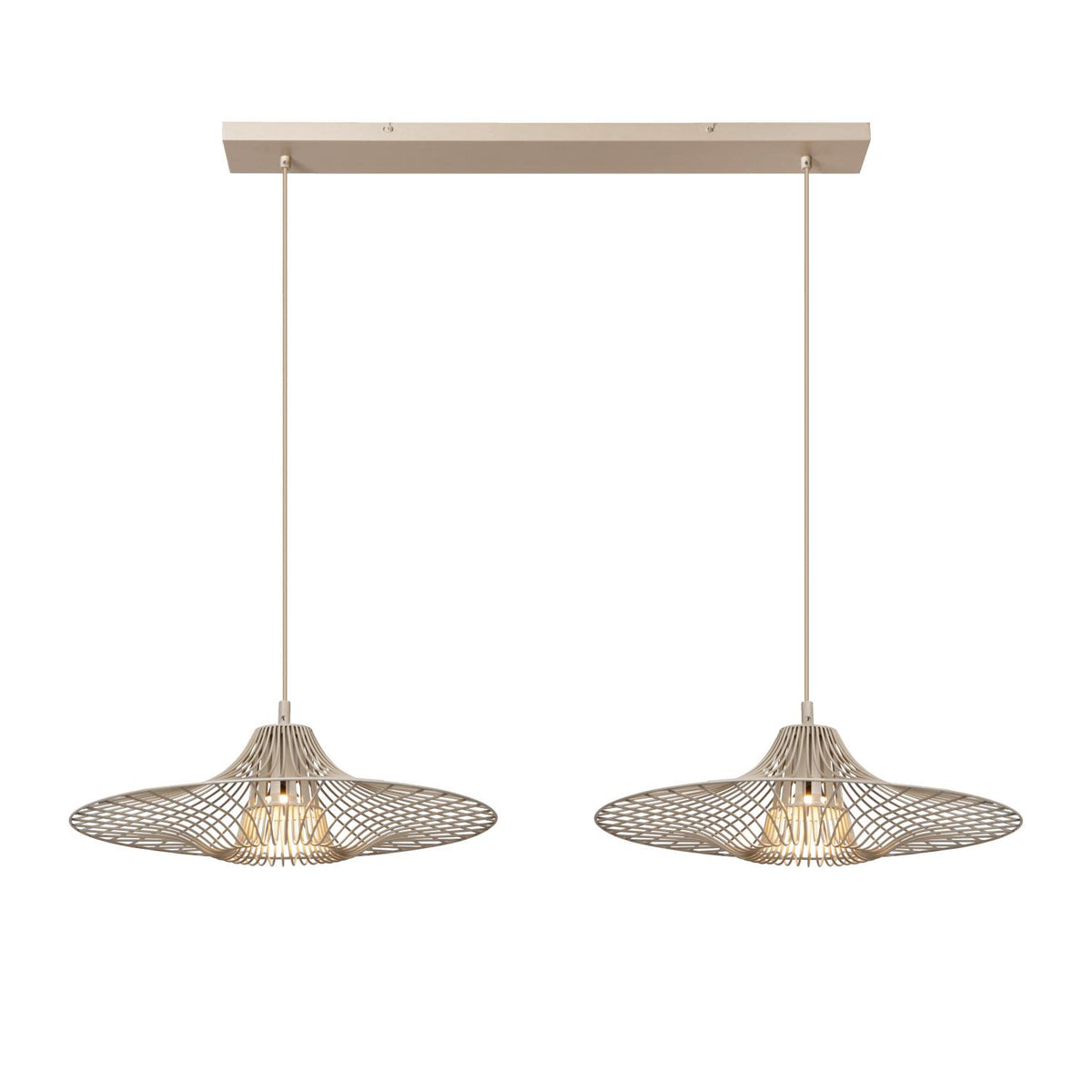 Lucide - ELLIS - Hanglamp - 2xE27 - Taupe - IP20
