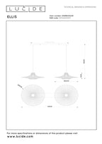 Lucide - ELLIS - Suspension - 2xE27 - Taupe - IP20