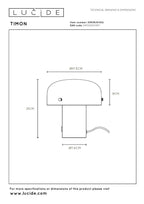 TIMON - Lampe de table - 1xE14 - Or mat / Laiton